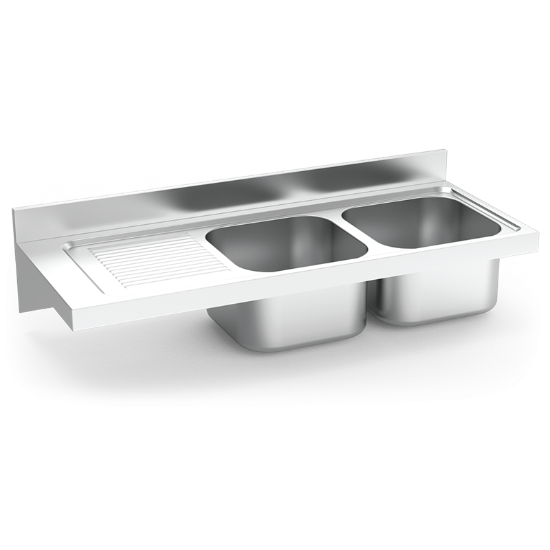 Fregadero colg. c/cartelas 2C,EI 1400x550x215 mm.