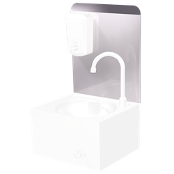 Peto postizo liso para acoplar a lavamanos de 350 mm.