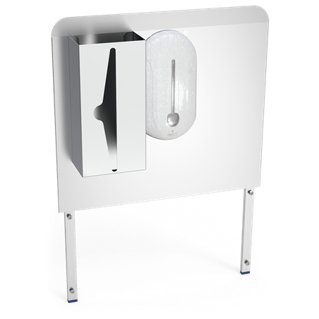 Peto postizo, dosificador de gel y dispensador de tissues para acoplar a lavamanos autónomo