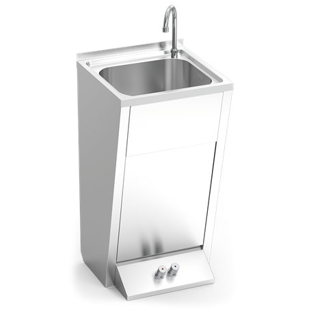 Lavamanos registrable c/pedestal doble pulsador