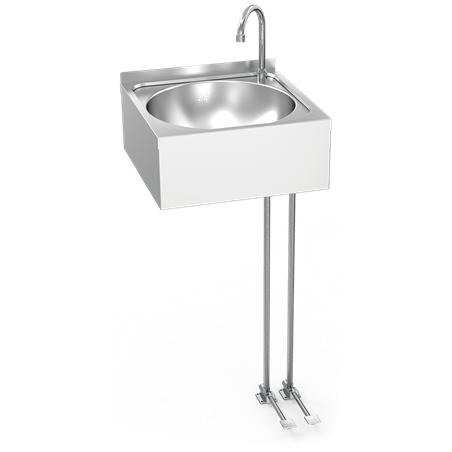 Lavamanos mural c/doble pedal