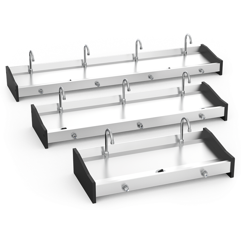 Lavamanos mural colectivo rodilla 1000x450x190 mm.