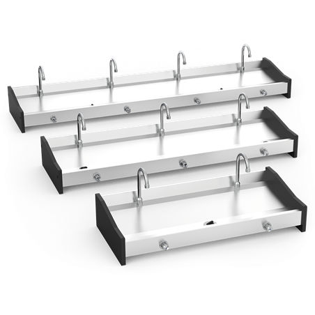 Lavamanos mural colectivo rodilla 1000x450x190 mm.