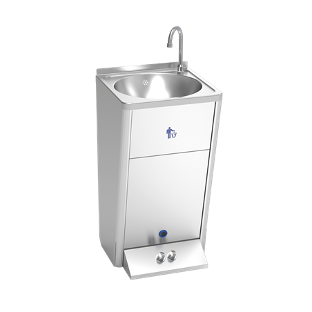 Lavamanos registrable autónomo eléctrico doble pulsador agua fría y caliente