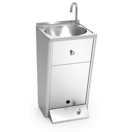 Lavamanos registrable autónomo eléctrico un pulsador agua fría