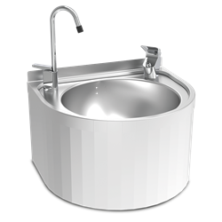 Fuente de agua de fijación mural redonda 350x300x200 mm.