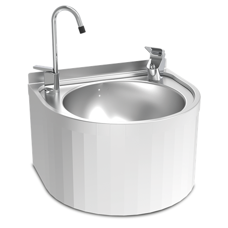 Fuente de agua de fijación mural redonda 350x300x200 mm.