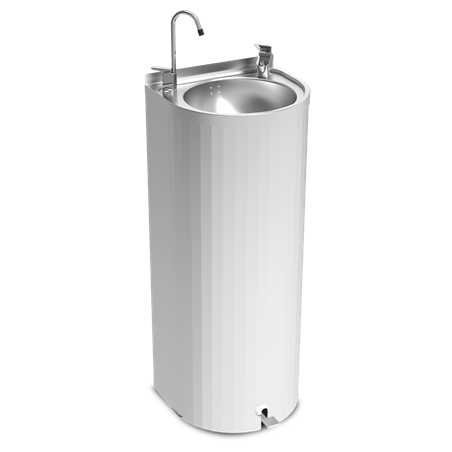 Fuente de agua de columna con pedal 350x300x850 mm.
