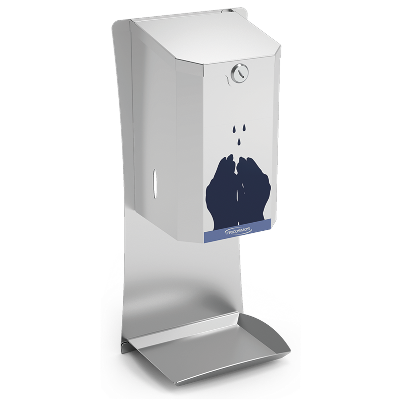 Dispensador acero inox de gel hidroalcohólico de pared